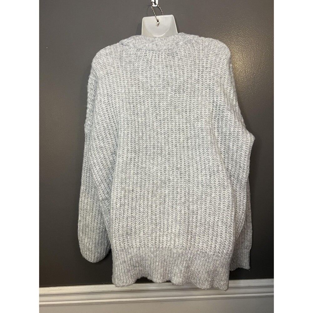 Sonoma Goods For Life Sweater Womens XL Gray Fuzzy Chunky Knit Pullover Cozy - Picture 5 of 9